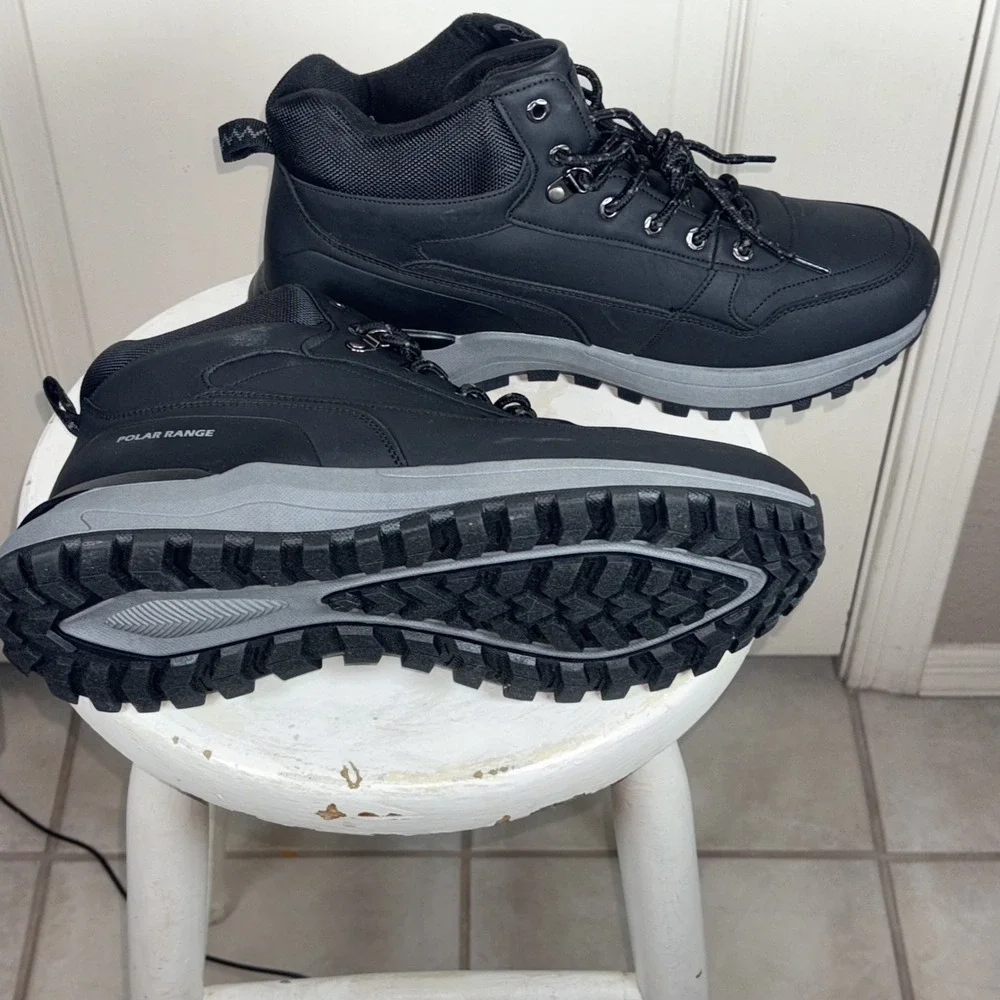 Polar Range Vulcan Men's Lace-Up‎ Boots Size 11 Black Rugged Outdoor Style NWOB
